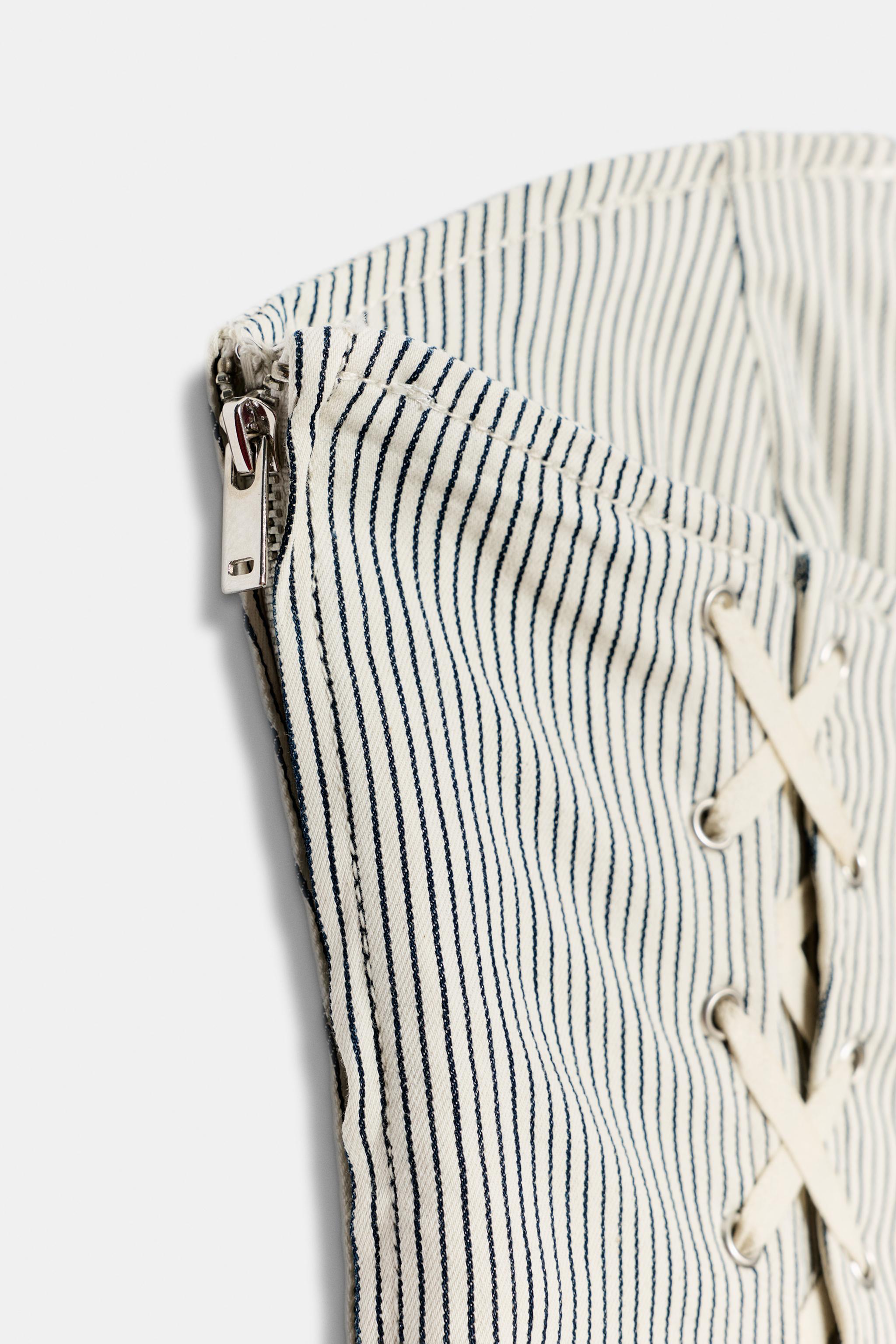 STRIPED LACE-UP CORSET